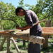 Kyzyl-Tuu village Peeling the bent wooden parts
