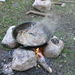 around Issyk-Kul lake Preparing traditional lamb dish